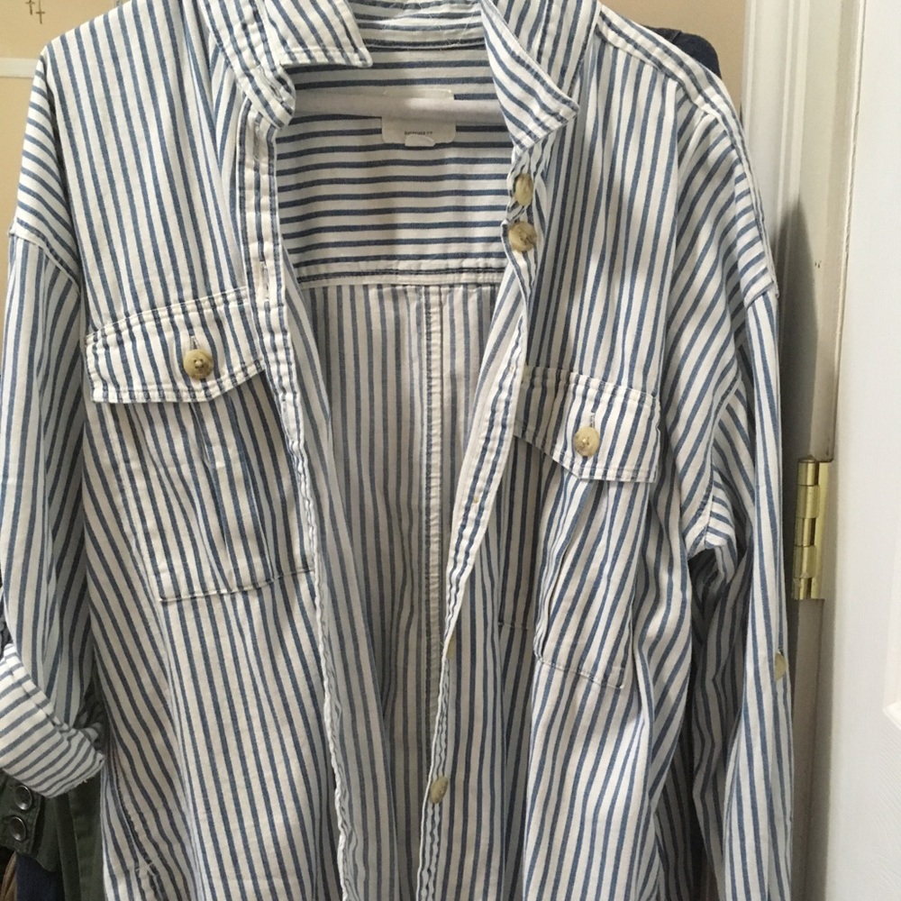 American eagle striped jacket oversized look